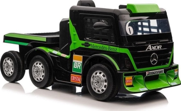 Lean Cars Vienvietis elektromobilis su priekaba Mercedes-Benz Axor XMX622, žalias