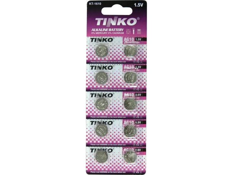 Tinko Alkalibatterie, Lr54, Ag10, 1,5V, Blister, 10Er-Pack, Preis Pro 1 Batterie