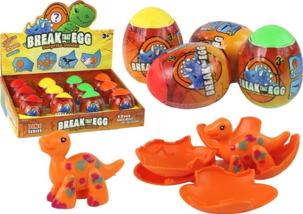 LeanToys Magic Cracking Egg Shell Dinosaur 4 farver 6 cm