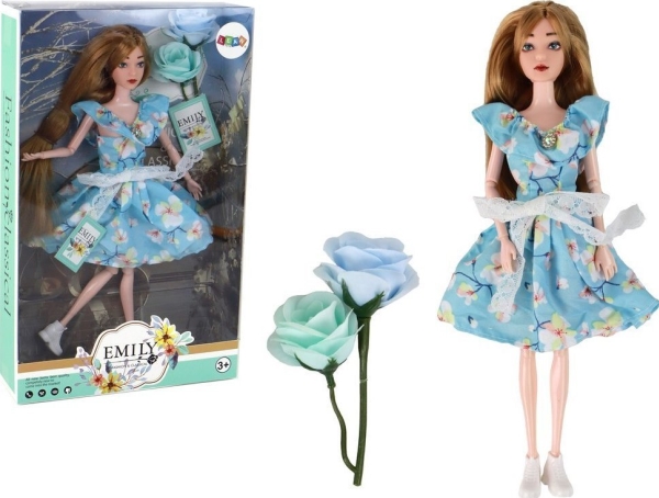 LeanToys Baby Doll Emily Vår Långt hår Blå blommig klänning | Kläder & Säkerhet - Arbetskläder - Skjortor | GameStuff