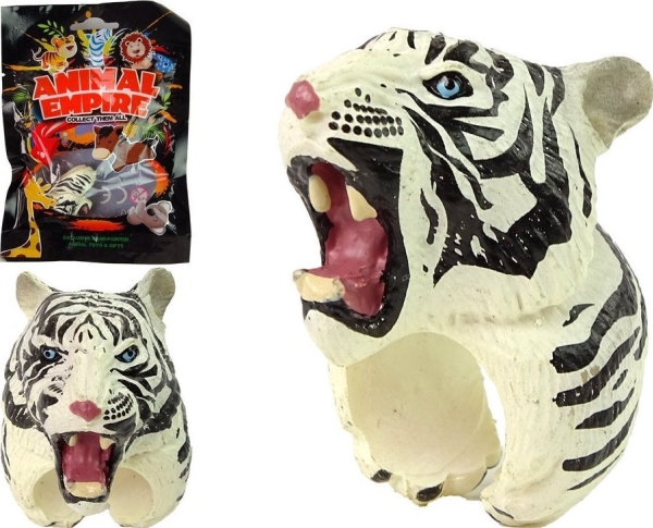 Leantoys Hand Ring Figur Educational Tiere Weiß Tiger