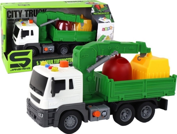 LeanToys brandbil med trailer 1:16, lyde og lys