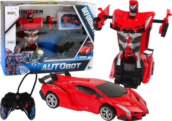 Leantoys Auto Roboter Transformer 2In1 Pilot R/C Fernsteuerung Rot