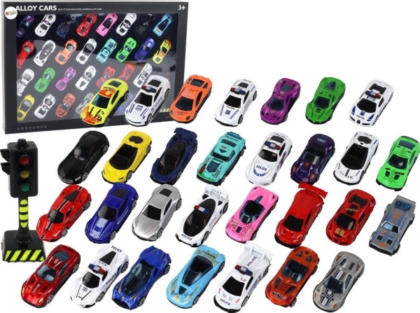 Lean Toys Žaislų Rinkinys Vaikams Su Automobilių Ir Policijos Tema, 30 Vnt.