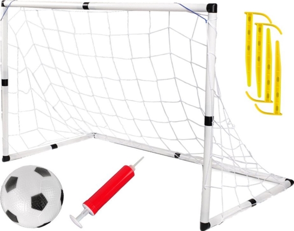 Lean Toys Didelis vaikų futbolo vartų rinkinys su kamuoliu ir pompa