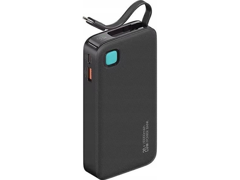 Usams Powerbank Mit Einziehbarem Usb-C-Kabel Retractable Xy Series 10000 Mah Pd 20W 10Kcd22401(Us-Cd224) Schwarz