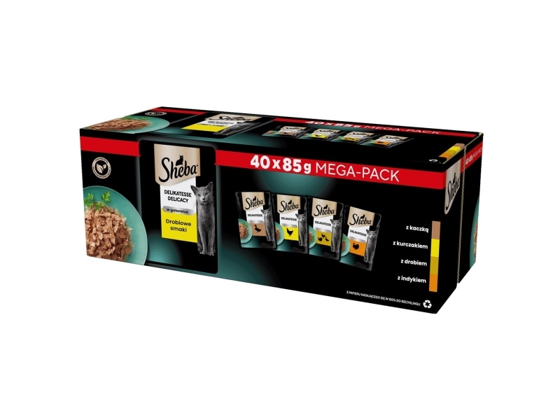 Sheba SHEBA DELICACY DROBIOWE SMAKI MOKRA KARMA DLA KOTA W GALARETCE 40X85G