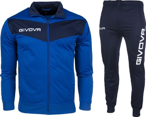 Sportanzug Givova Tuta Visa Triacetato - Hellblau / Dunkelblau Tr018 0204 (L)