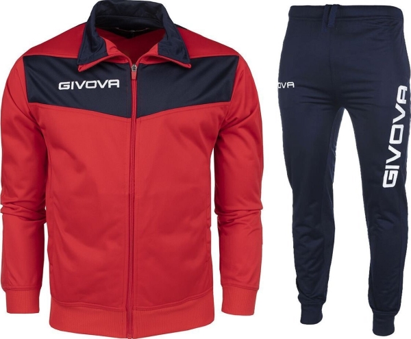 Trainingsanzug Givova Tuta Visa Triacetato Rot-Dunkelblau Tr018 1204 (2Xs)