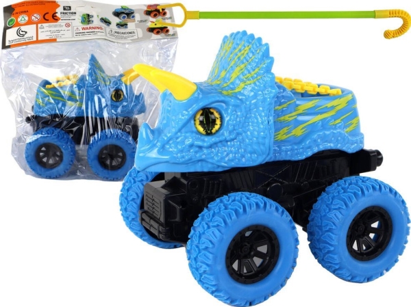 Leantoys Terrænkøretøj Push Triceratops Gummihjul Blå