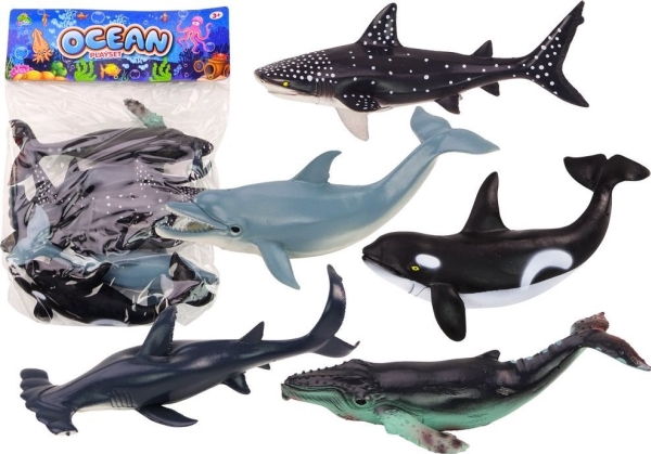 Leantoys Figuren Der Größten Meerestiere Orca Wal Hai 6St