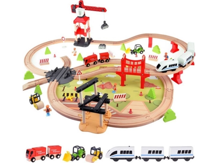 Jokomisiada Træjernbane til børn transport base kran togskinner ZA4830