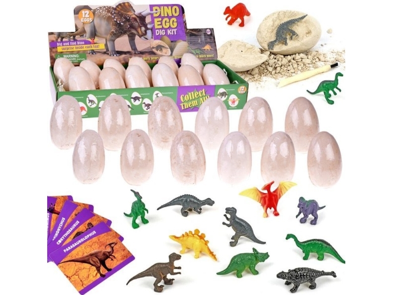 Arkæologisk Yokomisiad 12 store æg + Opdag dinosaurernes verden kort ZA4999