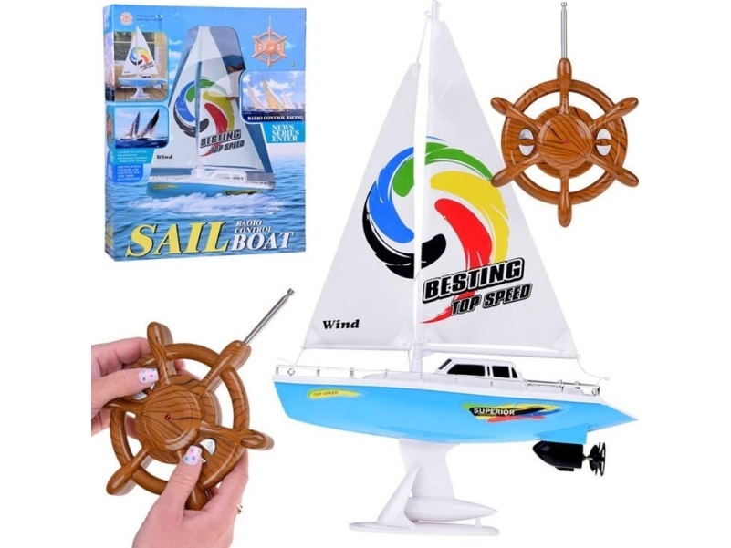 Jokomisiada fjärrstyrd segelbåt med ratt, RC0639 | Radiostyrd - Modellfartyg - Segelbåtar | GameStuff