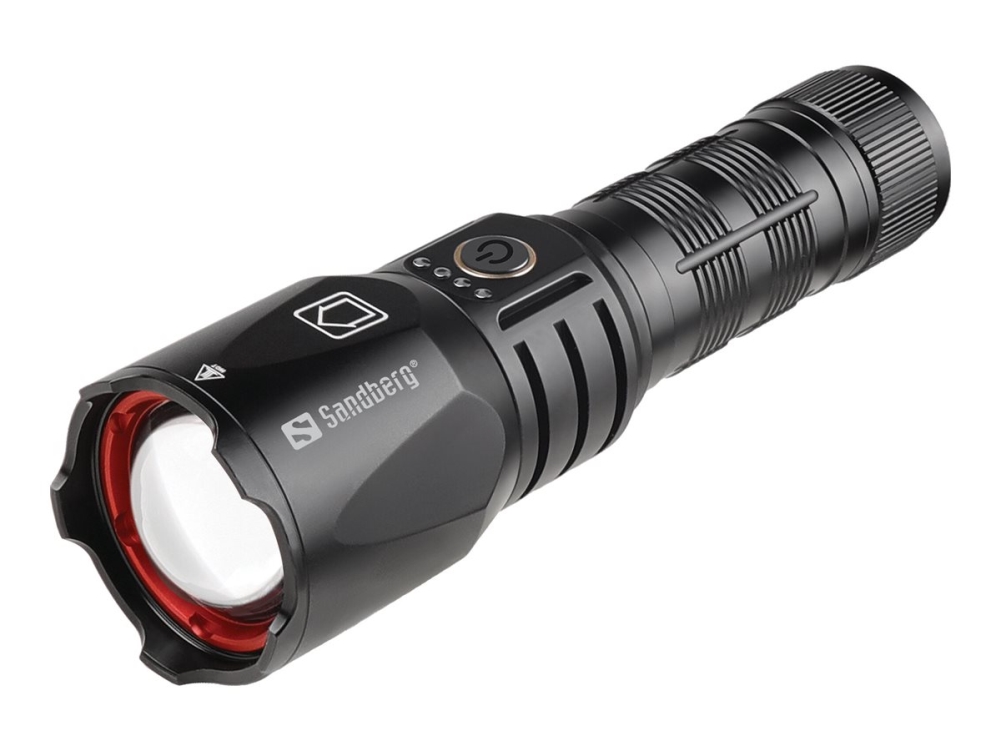 Sandberg Active Survivor Torch Powerbank 5000 - Powerbank - 5000 mAh - 18.5 Wh - 2 A - 2 output-stikforbindelser (USB, USB-C) - sort