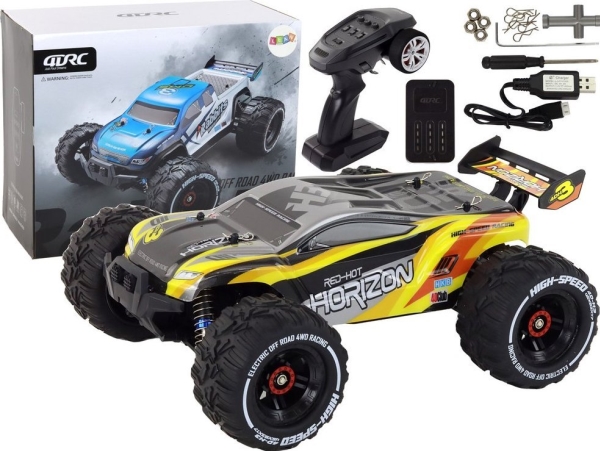 Nuotoliniu būdu valdomas automobilis Rabbits Off-Road Car 4-Wheel Drive Lean Toys, geltonas