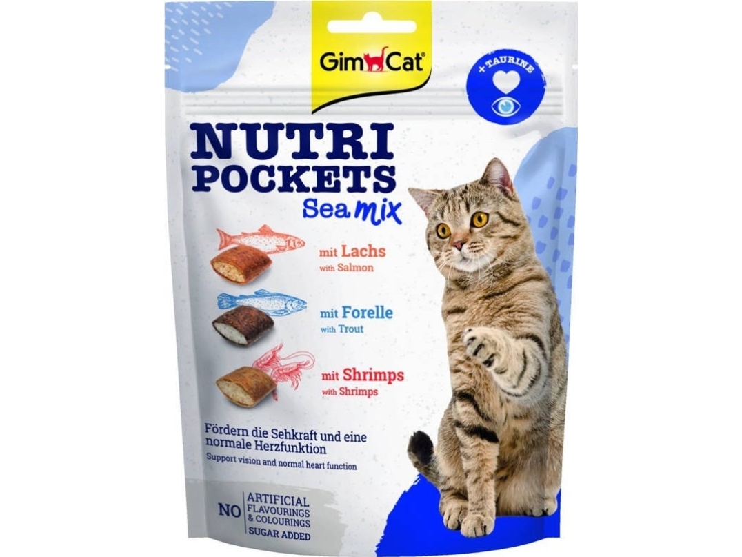 TRITON GIMCAT NUTRI POCKETS Sea Mix Tauryna 150g | Sällskapsdjur - Katt - Kattgodis | GameStuff