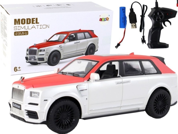 Nuotoliniu būdu valdomas automobilis Bvliiman Lean Toys, baltas/raudonas, 26x10,5x10 cm