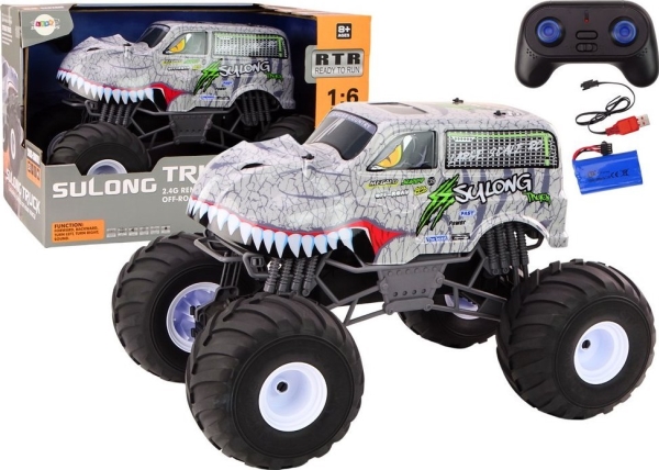 Leantoys Stor Off-Road Fjernstyrt Bil 2.4G Rc 1:6 Dinosaur