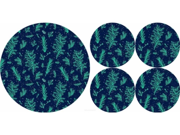 BERTONI EE Apvalaus stalo padėkliukų komplektas 1+4 - KADAGIS