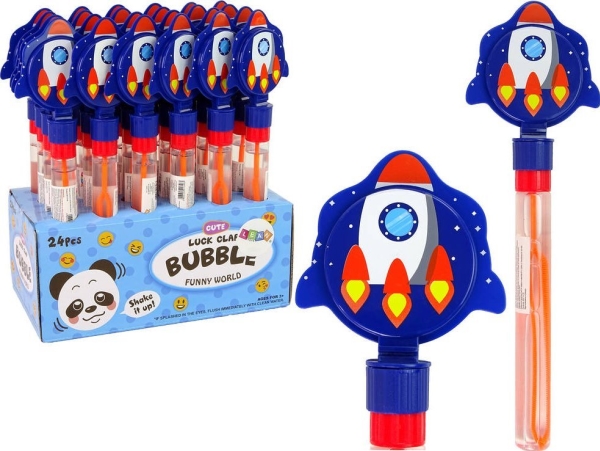LeanToys sæbebobler Rakete blå 30 cm klapr