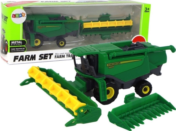 Leantoys Agricultural Vehicle Aluminum Combine Green