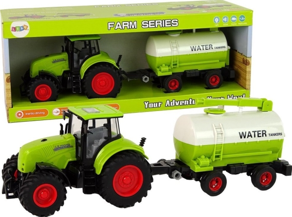 LeanToys traktor med anhænger store hjul grøn