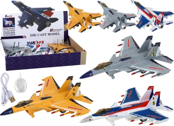 Lean Toys Žaislinis karinis naikintuvas su efektais