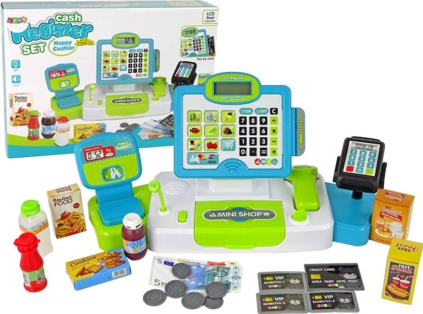 Lean Toys Vaikiškas kasos aparatas Leantoys su priedais