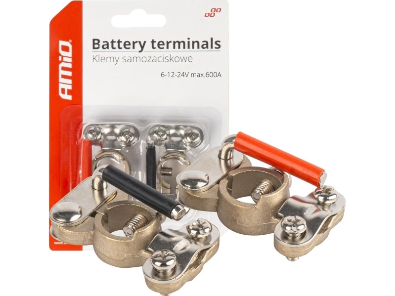 AMiO Itsekiinnittyvät messinkiset akkukiinnittimet 2 kpl 600a amio-03846 amio-03846