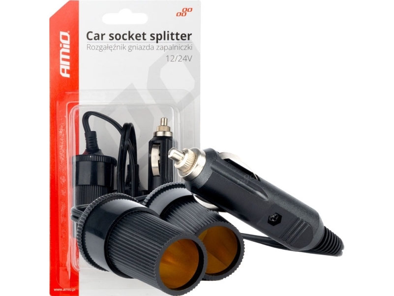 AMiO fördelare/splitter för cigarettändare uttag 12V/24V amio-03801 | Bilvård & Biltillbehör - Utvändiga utrustning för bilar | GameStuff