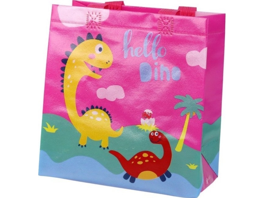 Leantoys Geschenkbeutel Dinosaurier Rosa 23 Cm X 21,5 Cm X 11 Cm