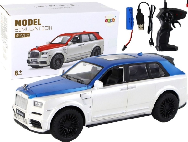 Nuotoliniu būdu valdomas automobilis Bvliiman Lean Toys, baltas/mėlynas, 26x10,5x10 cm