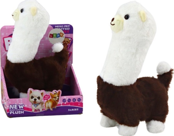 Leantoys Interaktives Haustier Lama Alpaka Walking Game Braun 23 Cm