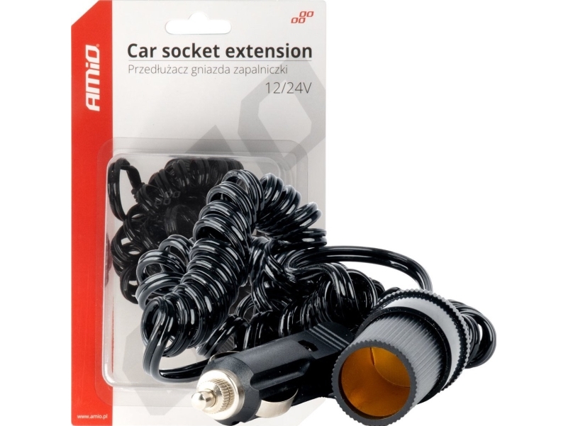 AMiO förlängare för bilens cigarettändare 12V/24V 300 cm (amio-03805) | Bilvård & Biltillbehör - Bilens Interiörutrustning - Övriga | GameStuff