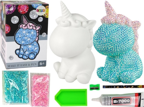 LeanToys Enhörning DIY Diamanter Kristaller Blå | Leksaker - Kreativitet - Mode och smycken | GameStuff