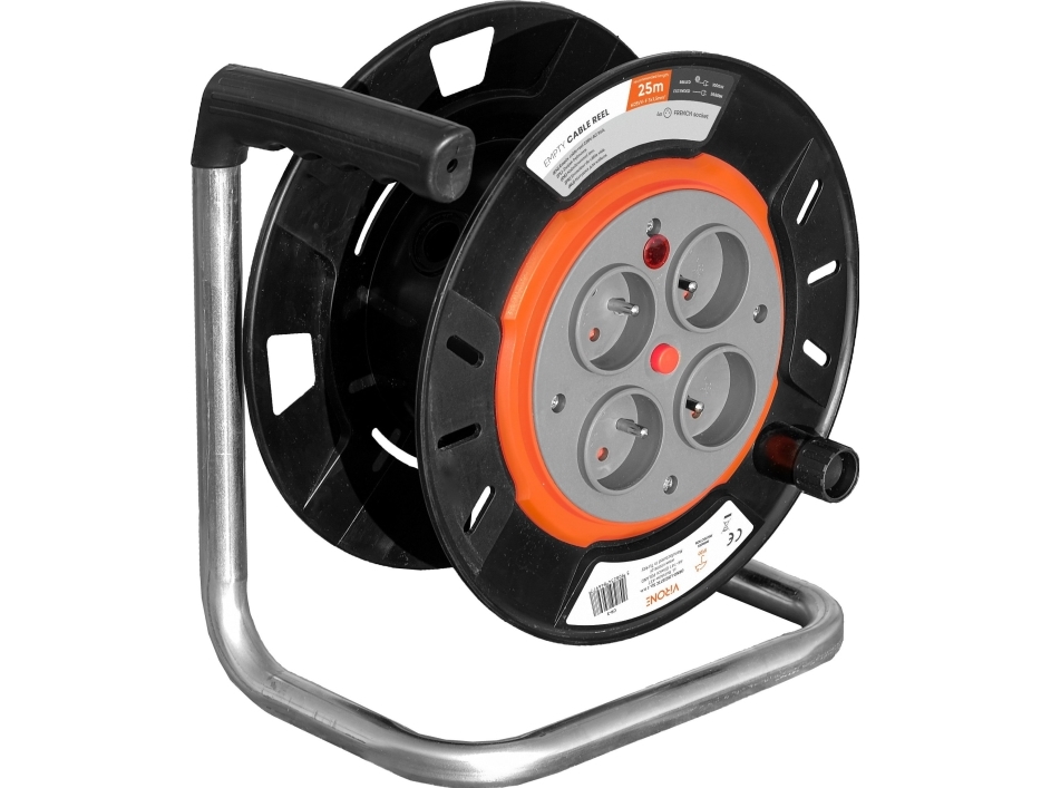 Kabeltrommel/Verlängerung Ip20 4X2p+Z 16A 230V, H05rr-F 3X1,5 Mm2, 25 M