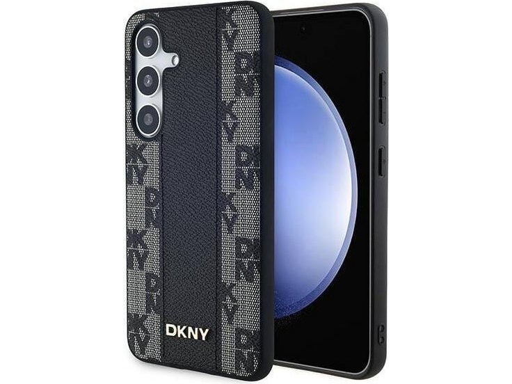 Dkny Dkhms24mpcpvslk S24+ S926 Black/Black Hardcase Leather Checkered Mono Pattern Magsafe
