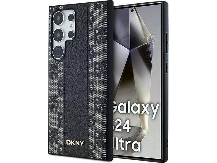 Dkny Dkhms24lpcpvslk S24 Ultra S928 Black/Black Hardcase Leather Checkered Mono Pattern Magsafe