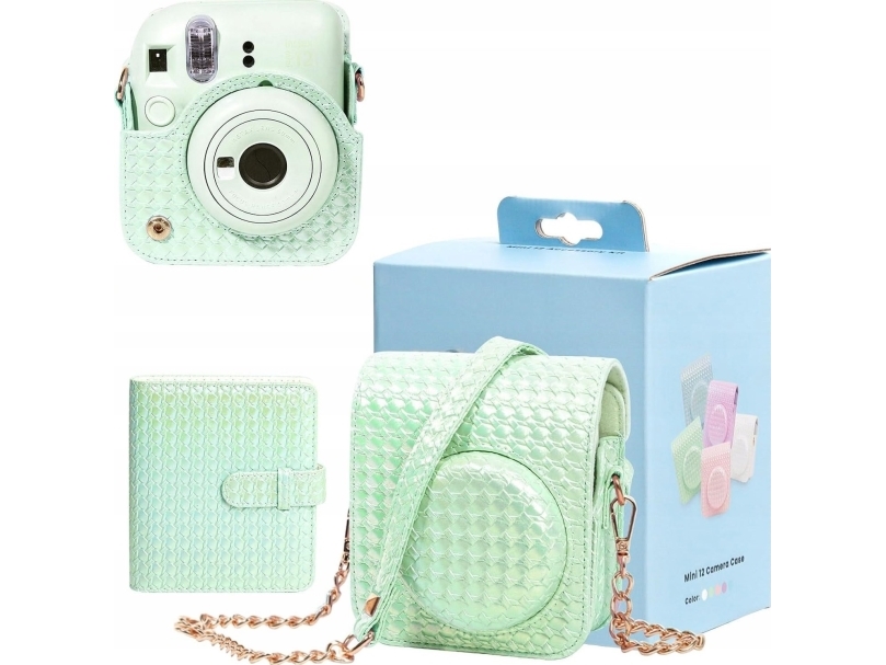Loveinstant 2In1 Case Etui Tasche Für Fuji Instax Mini 12 + Album Für 64 Fotos / Grün