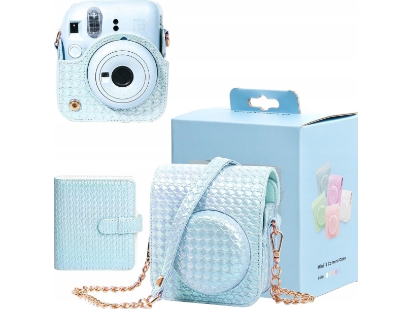 Loveinstant 2In1 Fodral Etui Fodral För Fuji Instax Mini 12 + Album För 64 Foton / Blå