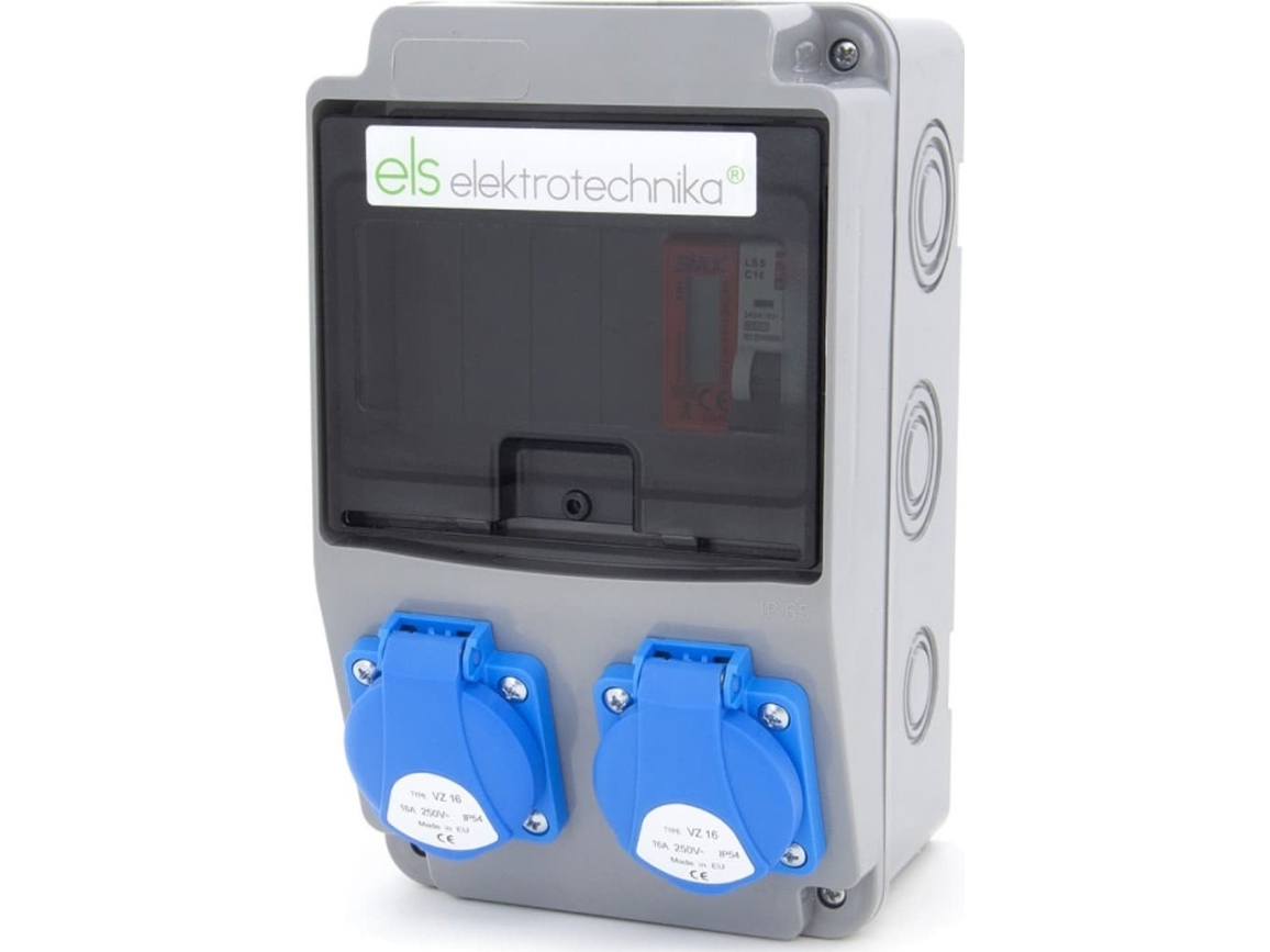 Els Elektrotechnika Byggefordeling 2*Gs 230V + Sikringer + Certificeret Mid-Måler 6No21c00l