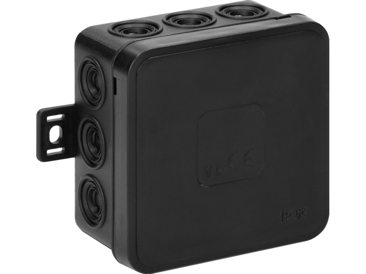 Orno CLICK utan låda, IP54, 12 genomföringar, 75x75x41mm, svart,OR-JB-13802/B | EL Artiklar - Elcentral - Monteringsskåp | GameStuff