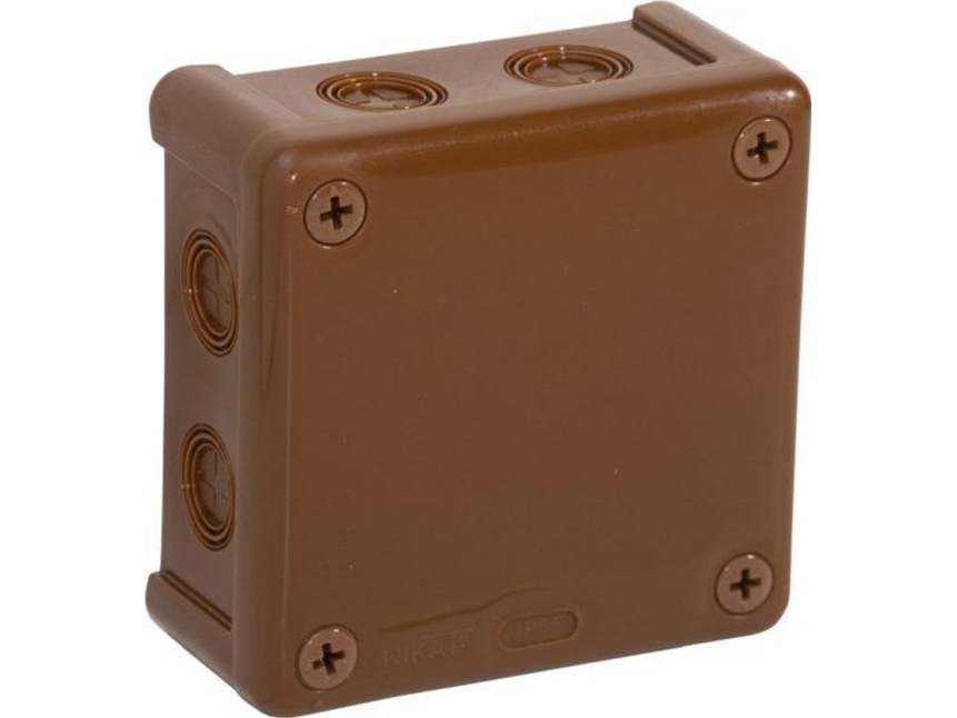 ViPlast indmuringsdåse blank 8 indgange VIPLAST VP-42 brun IP55 98×98×42 mm (042-02)