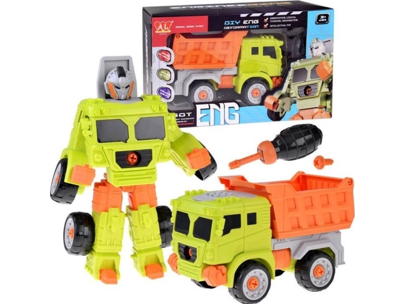 Jokomisiada Super entreprenørkøretøj auto-robot 2-i-1 tippelastbil ZA4704 B