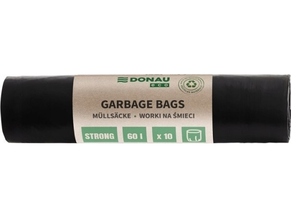 Donau Affaldssække Donau Eco, Stærk (Ldpe), 60L, 10 Stk, Sortering