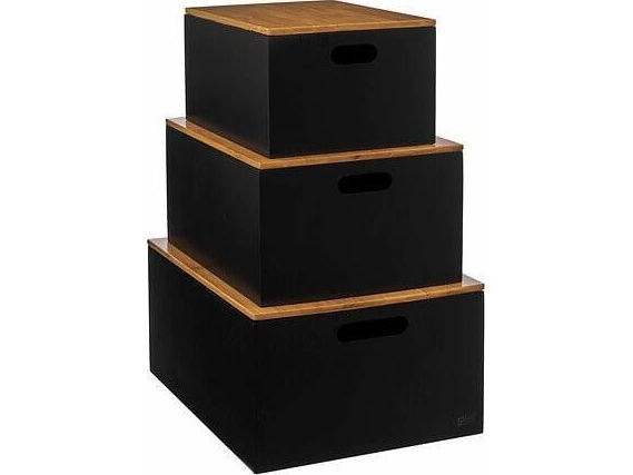 5Fünf Boxen Mit Bambusdeckel Bava, 3 Stk.