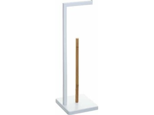 5five toiletpapirholder med ekstra rulle NATURELO, metal, hvid