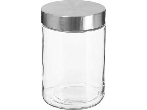 5five Madkasse i glas med låg i rustfrit stål, 1200 ml