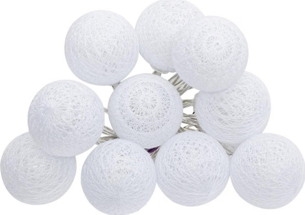 Atmosphera Girlanda Led Cotton Balls, 10 Lampek, 165 Cm, Kolor Biały